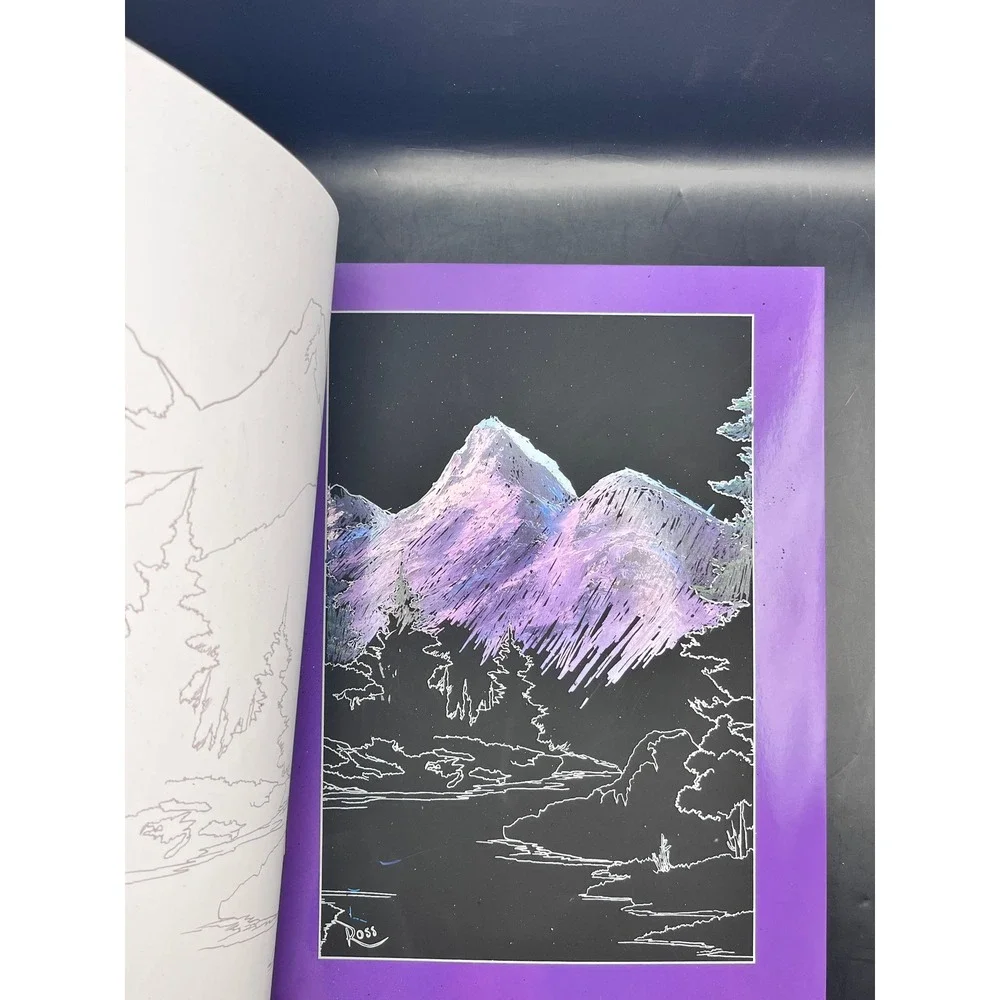 Bob Ross‎ Scratch Artist Book 16 Happy Little Paintings Scratch Art 2022 As Is